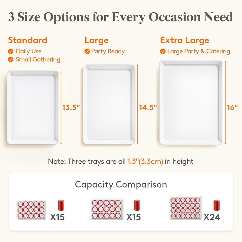 Space-Saving Stackable Serving Trays - 4 Count, Easy Clean BPA-Free Plastic gallery