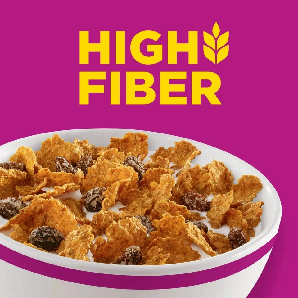 Kellogg’s Raisin Bran Breakfast Cereal, High Fiber, 28g Whole Grain, Mega Size, gallery