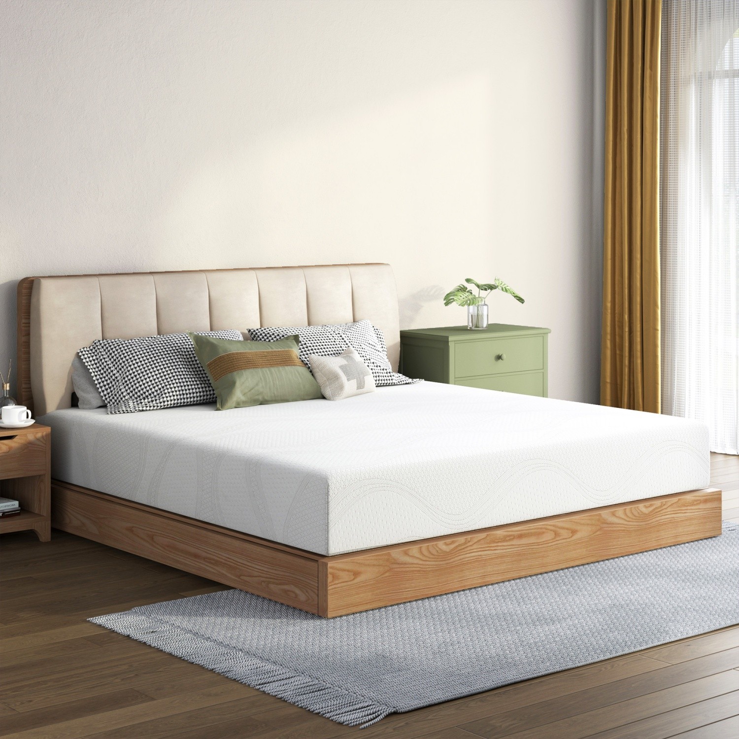14 Inch King Size Cooling Gel Memory Foam Mattress CertiPUR-US Certified White gallery