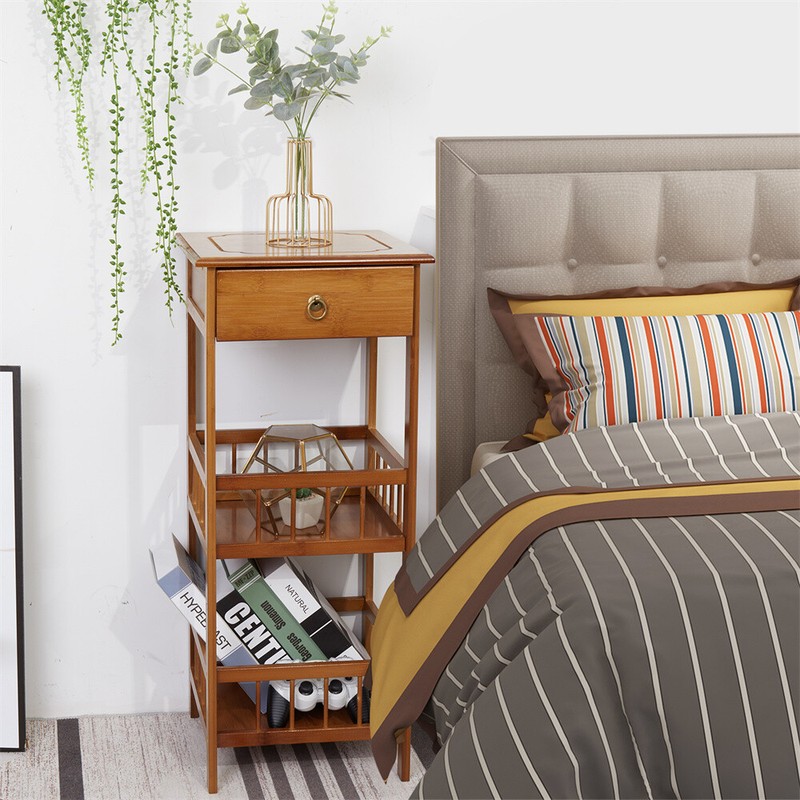 Telephone Table Plant Stand Bedside End Table Hall Lamp Wood Unit Side Drawer US gallery