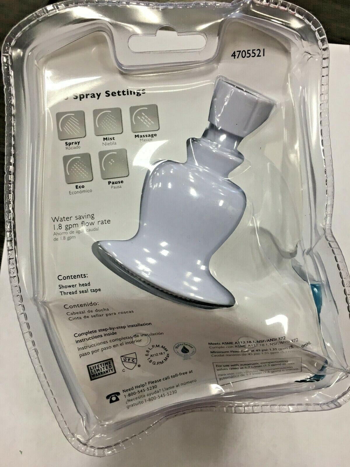 OakBrook 520 A5347WT-WS White PVC 5 settings Wallmount Showerhead 1.8 gal. gallery