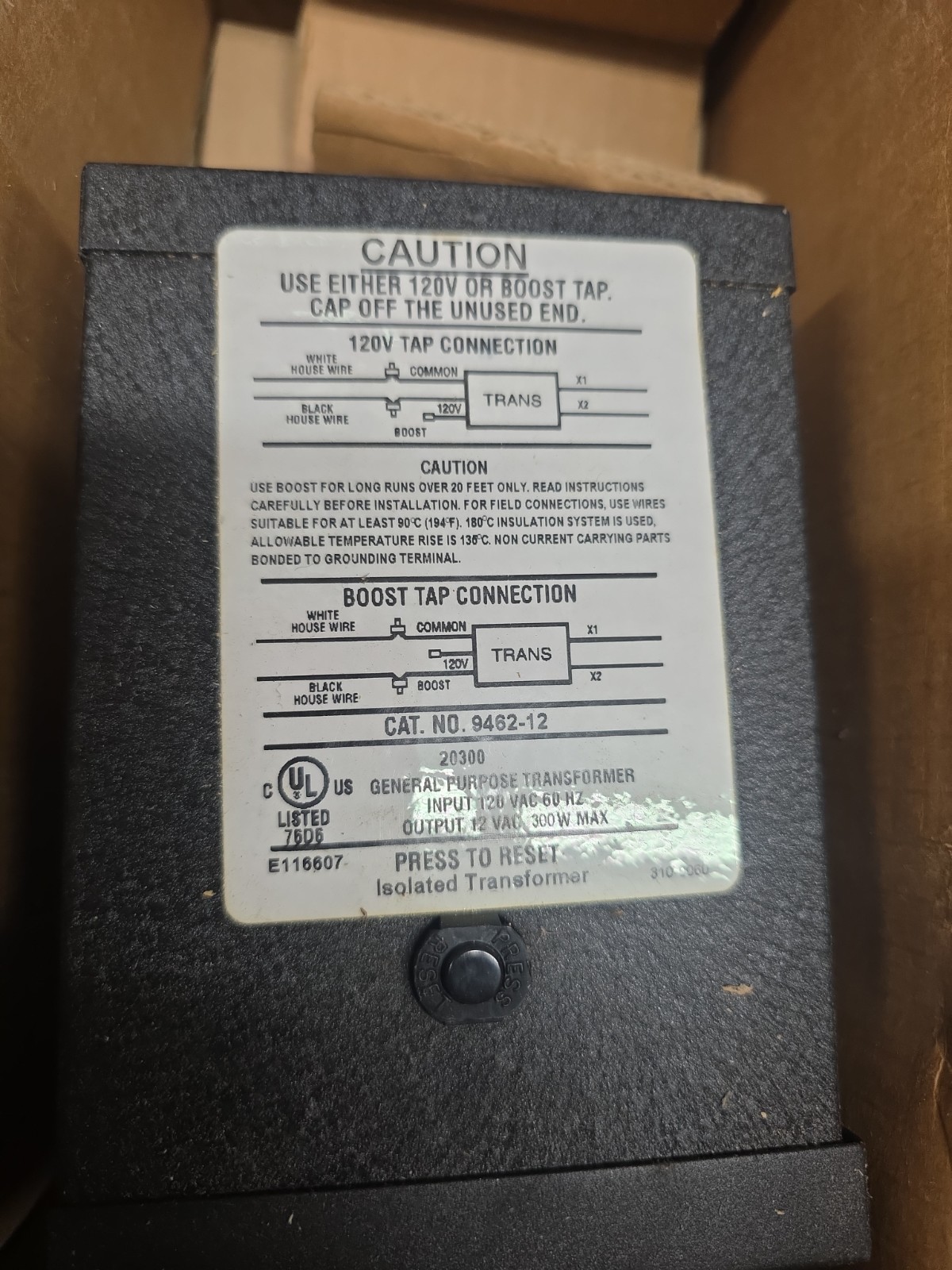 9462-12 Sea Gull Lighting Transformer Input 120Vac 2.5A Output 12Vac 25A 300W gallery