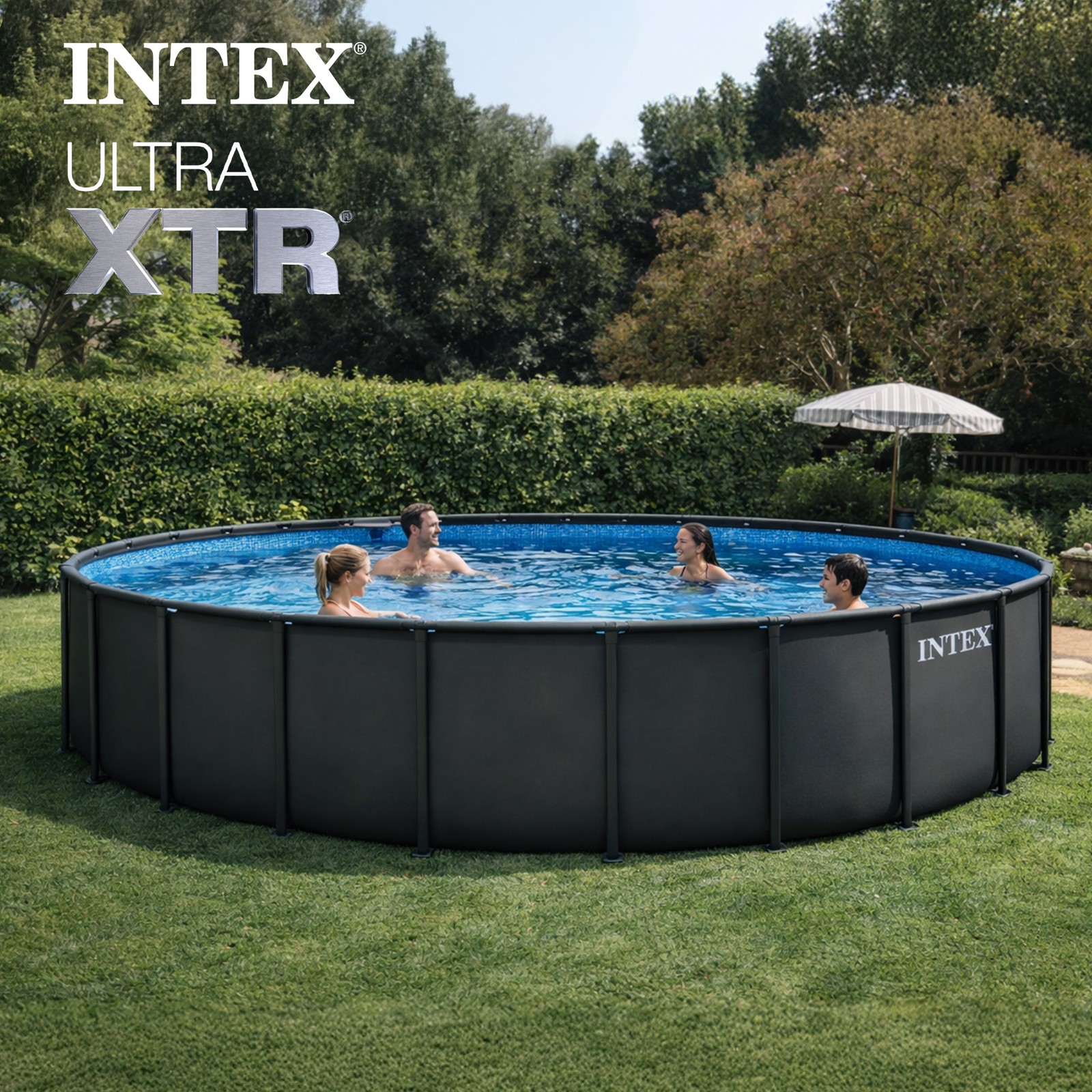 Intex 26' x 52" Ultra XTR Round Frame Above Ground Swimming Pool Set with Pump gallery