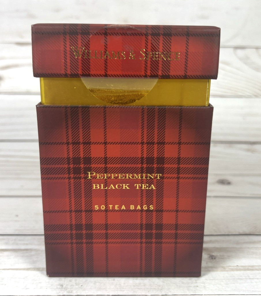 Williams & Spence Merry Christmas Peppermint Black Tea Plaid Box 50-Bags 7/28 gallery