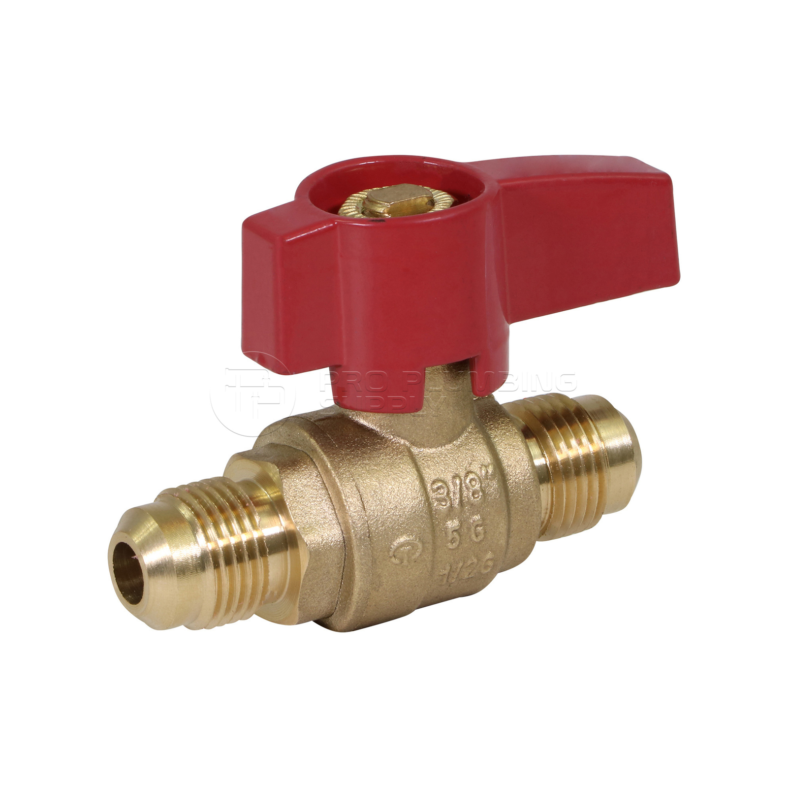 Midline Valve Premium Brass Gas Ball Valve with Flare Connections 3/8 in-1/2 in gallery