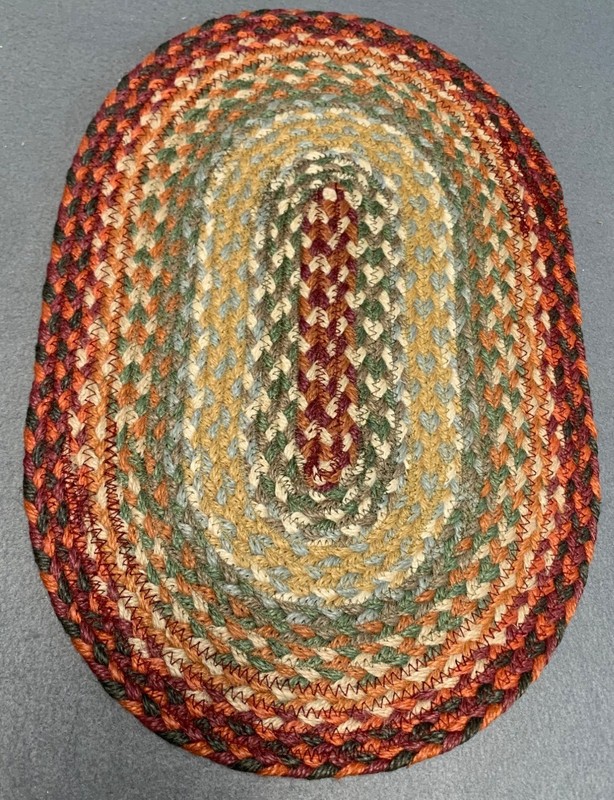 Handwoven Braided Oval Table Mat - Rustic Multicolor Decor 15" x 10" gallery