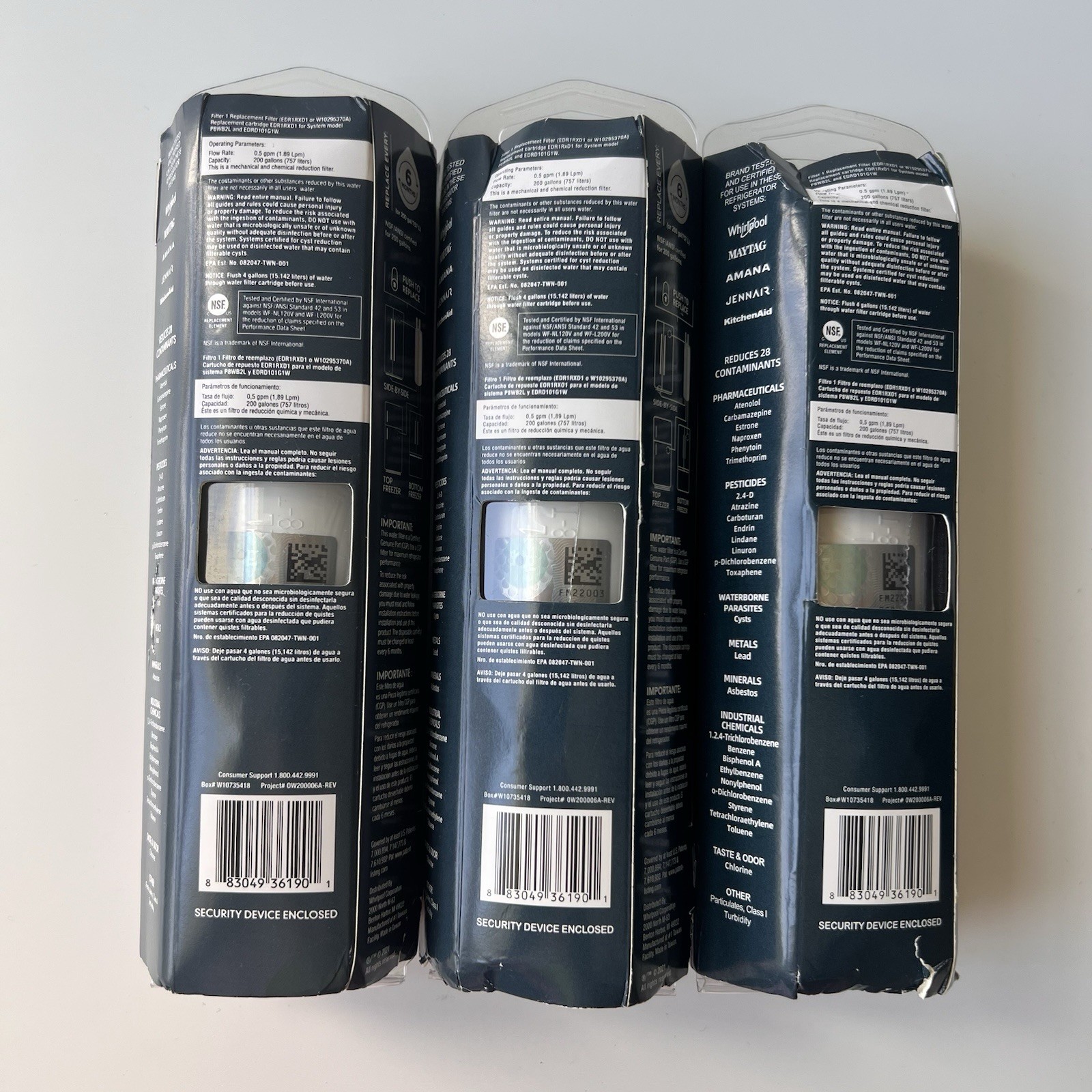 3 PACK ΕDR1RXD1 Refrigerator Wate Filter 1 Replacement New gallery