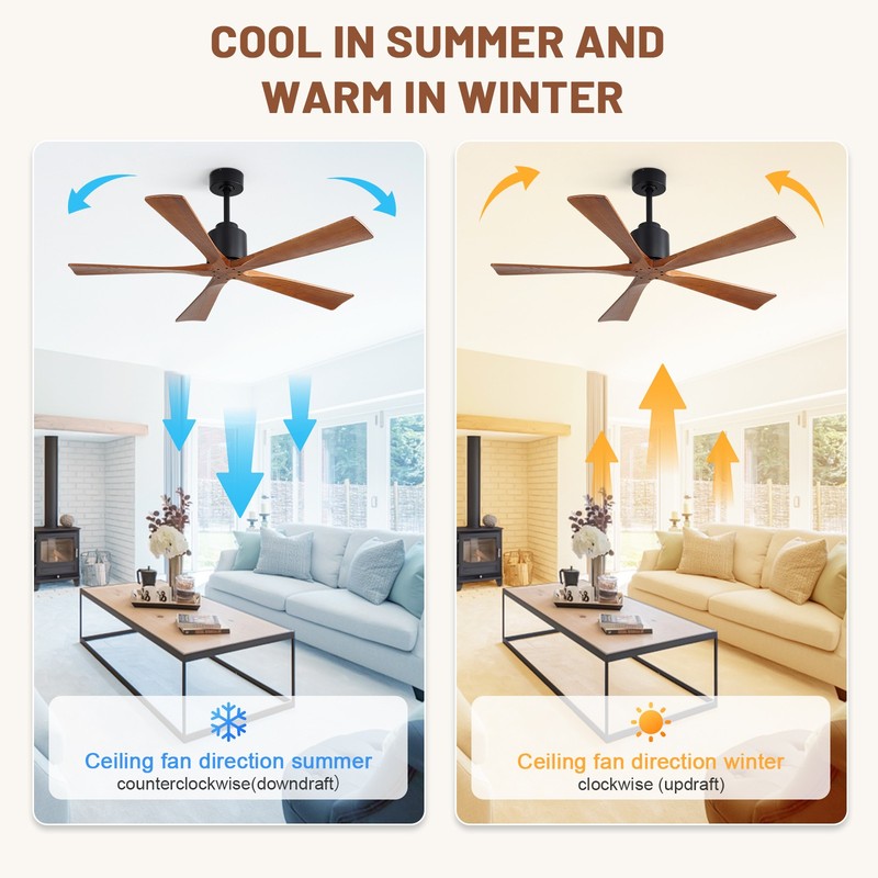 52'' Modern Low Profile Flush Mount Ceiling Fan with Remote Control & 3 Downrods gallery
