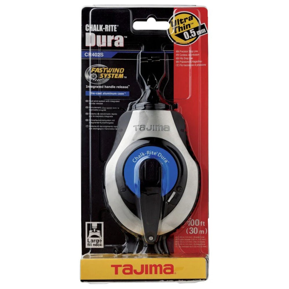 TAJIMA Chalk Line Chalk-Rite Chalk Box with Ultra-Thin 0.5mm Snap Line CR402S gallery