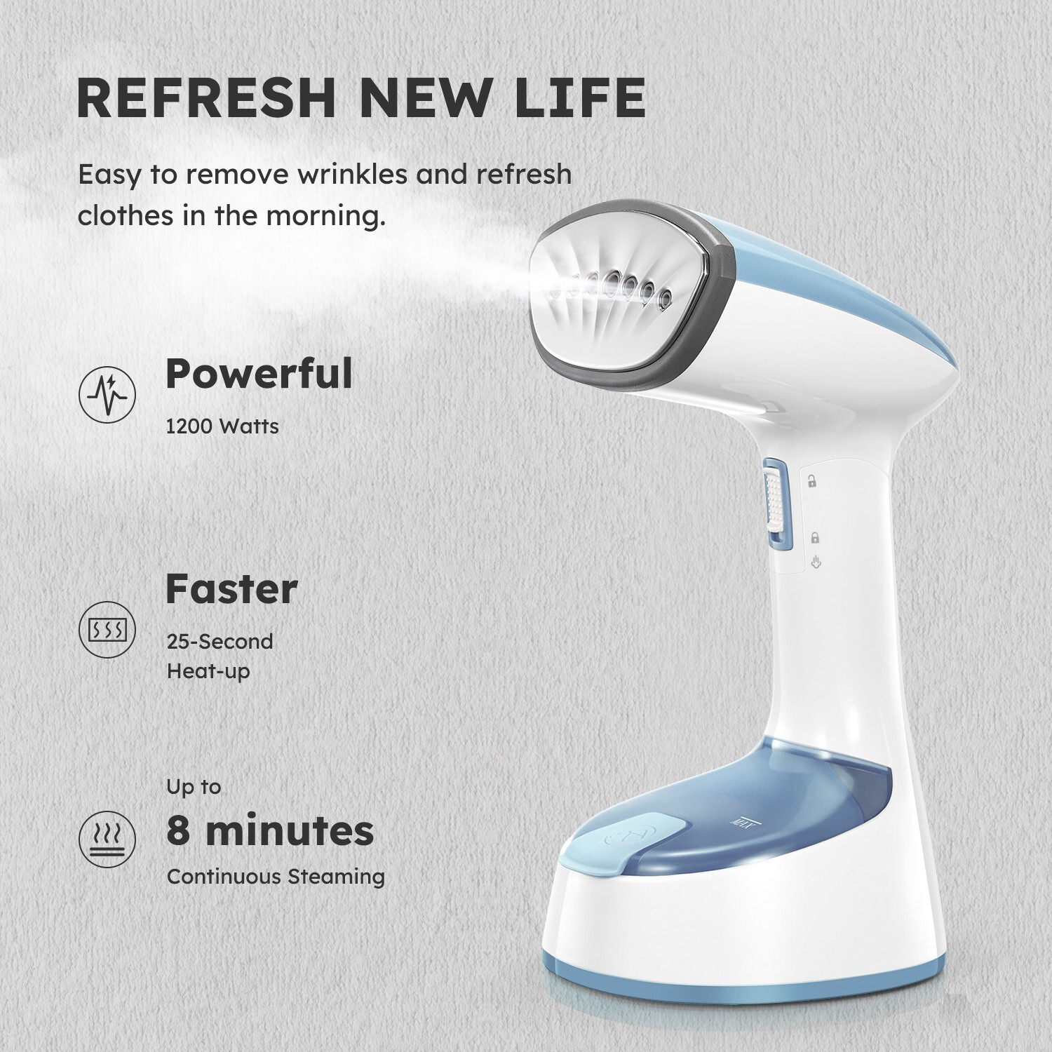 Portable Handheld Steamer, 20g/min Steam, 25-Sec Heat-up, for Home & Travel gallery