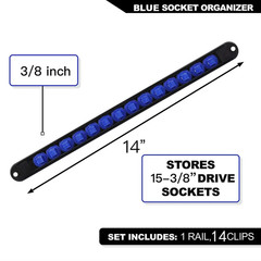 1pc Socket Organizer Rail 360 Swivel Clip Holder 1/4 3/8 1/2 Tool – NEW