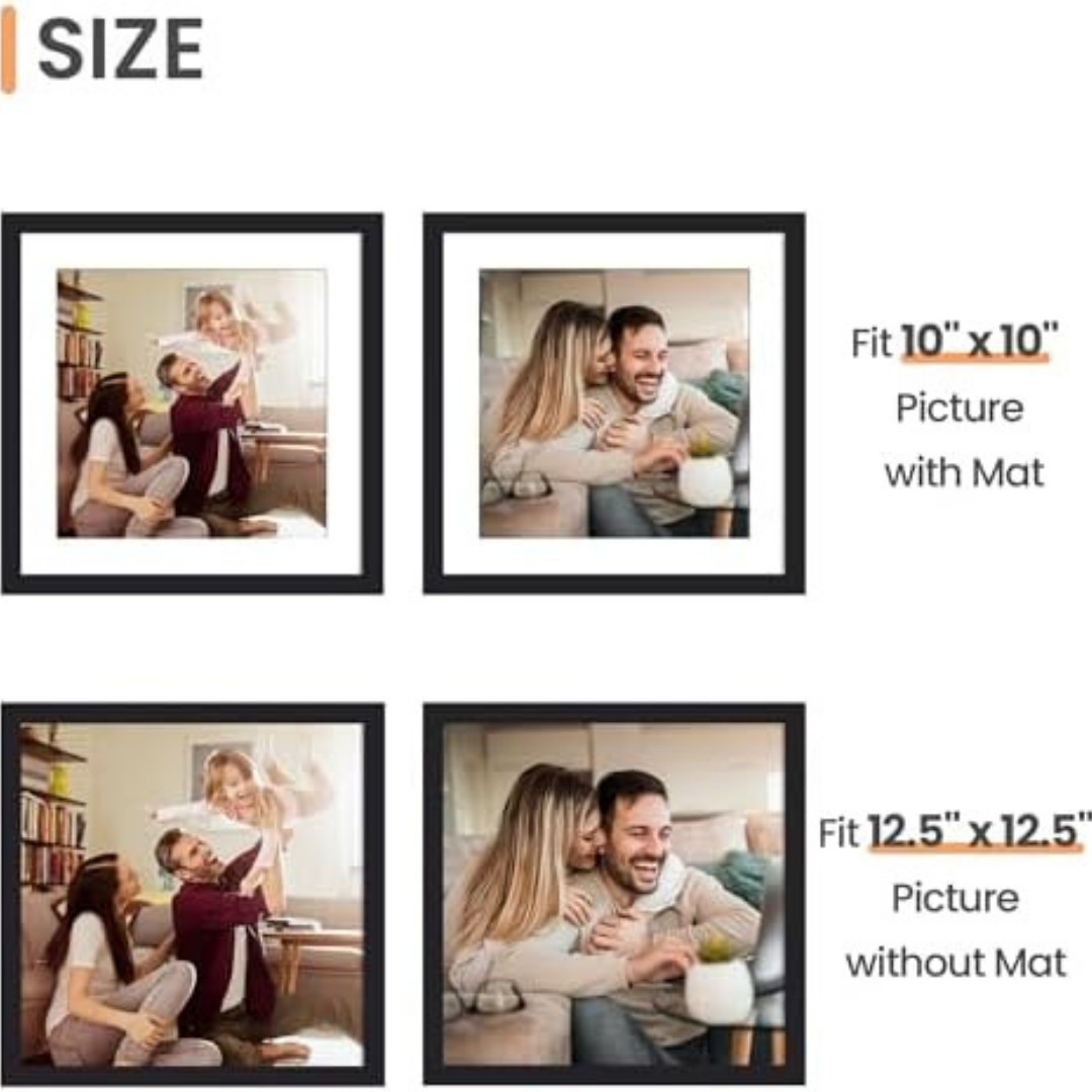 Vinyl Frame Record Frames for the Wall Display Album Covers, Wood 12.5x12.5 gallery