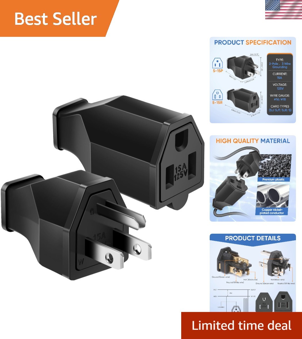 Extension Cord Replacement Plugs - 125V, 15A for Easy Repairs gallery