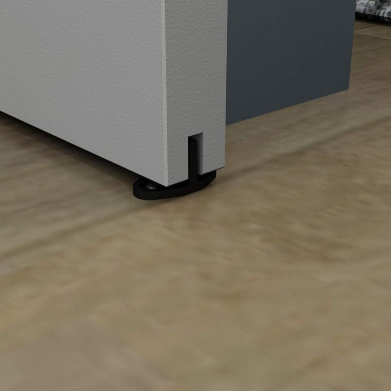 Adjustable Wall Mount Floor Guide with Roller / T-Shape Bottom Floor Guide Black gallery