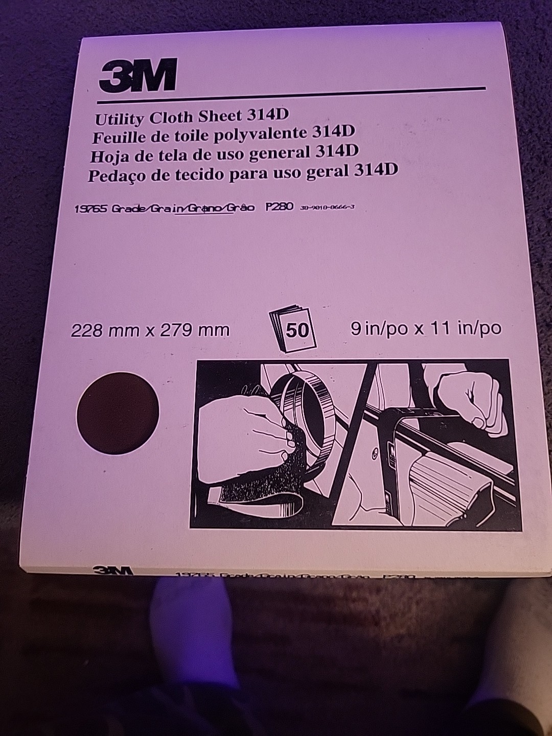 3M Utility Cloth Sheet 314D 9x11 P280 (50 Pack) gallery