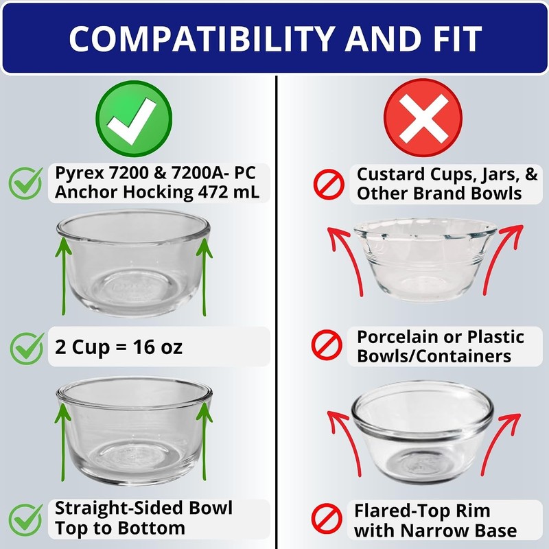 Food Storage Lids Replacement Set for Pyrex Anchor Hocking 6 Pack gallery
