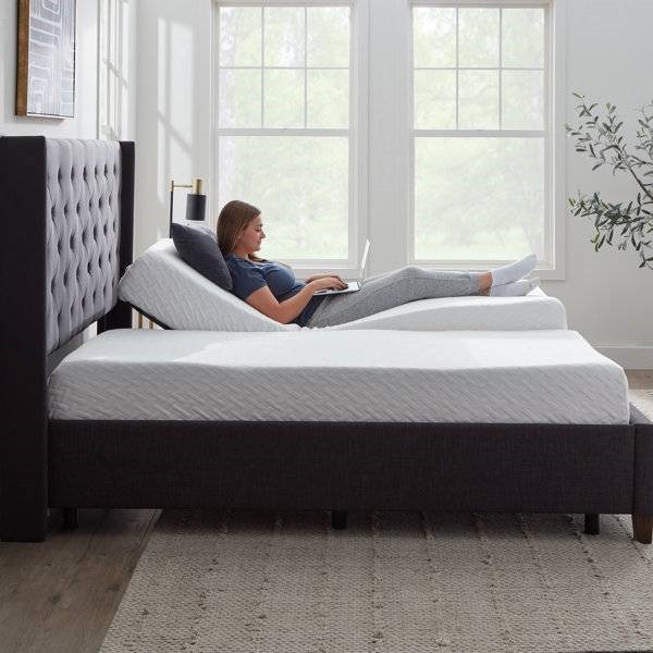 Split King Size Electric Head Foot Adjustable Bed Base with Remote gallery