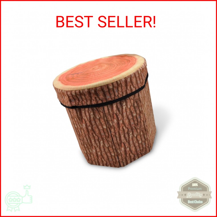 CHEFAN Fruit Storage Stool Ottoman,Tree Stump Stool, Cute Folding Storage Toy Bo gallery
