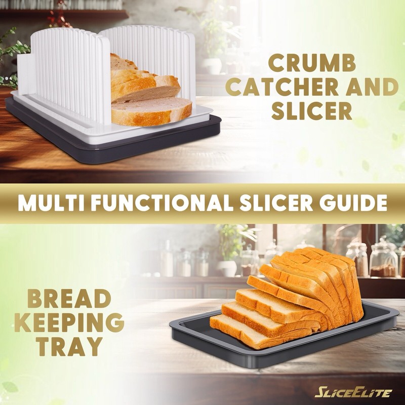 SliceElite Bread Slicer Guide With Bonus Bread Knife gallery