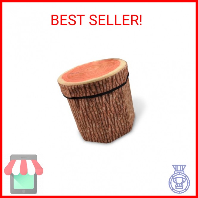 CHEFAN Fruit Storage Stool Ottoman,Tree Stump Stool, Cute Folding Storage Toy Bo gallery