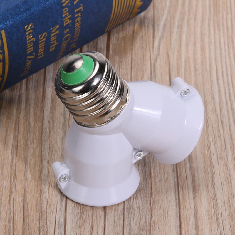 6x Lamp 2in1 E27 Socket Splitter Adapter Light Double Y Bulb Base Stand Holder gallery