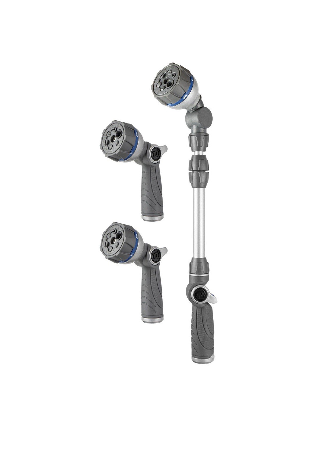 3-Piece Garden Hose Nozzle Set Multi-Pattern Sprayer & Telescoping Watering Wand gallery