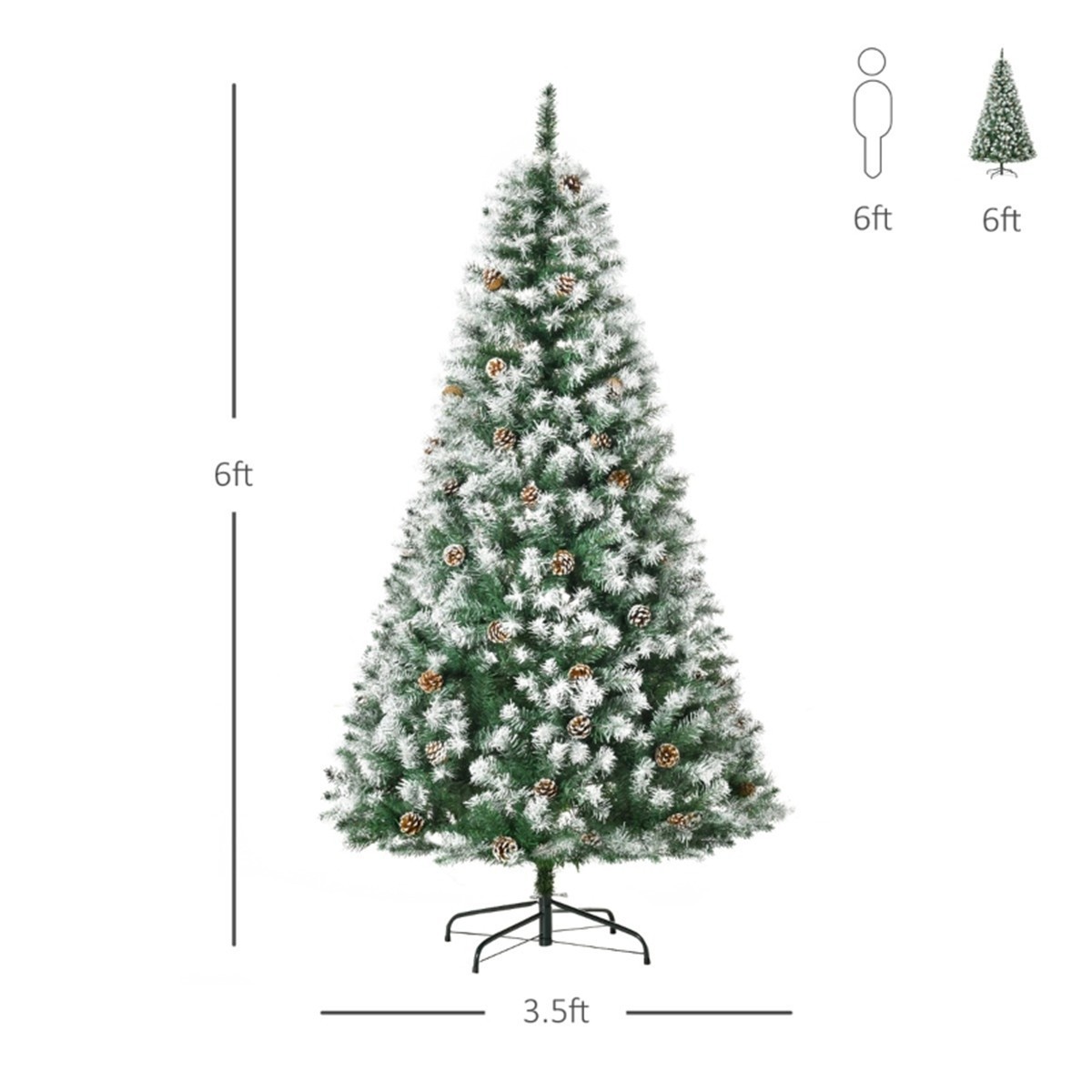 ❄️FREE SHIPPING!❄️Christmas Tree, 6 Ft Hinged, Unlit, Full, Frosted Tips! gallery
