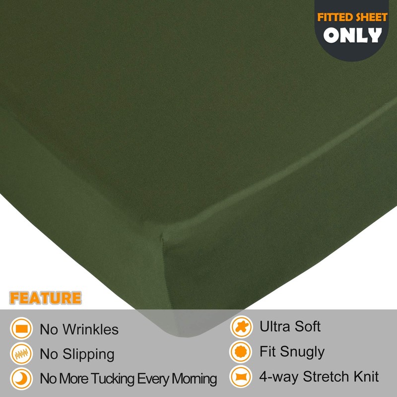 Soft Stretch King Size Fitted Sheet Only - Jersey Knit & Cozy T-Shirt Like, 4... gallery