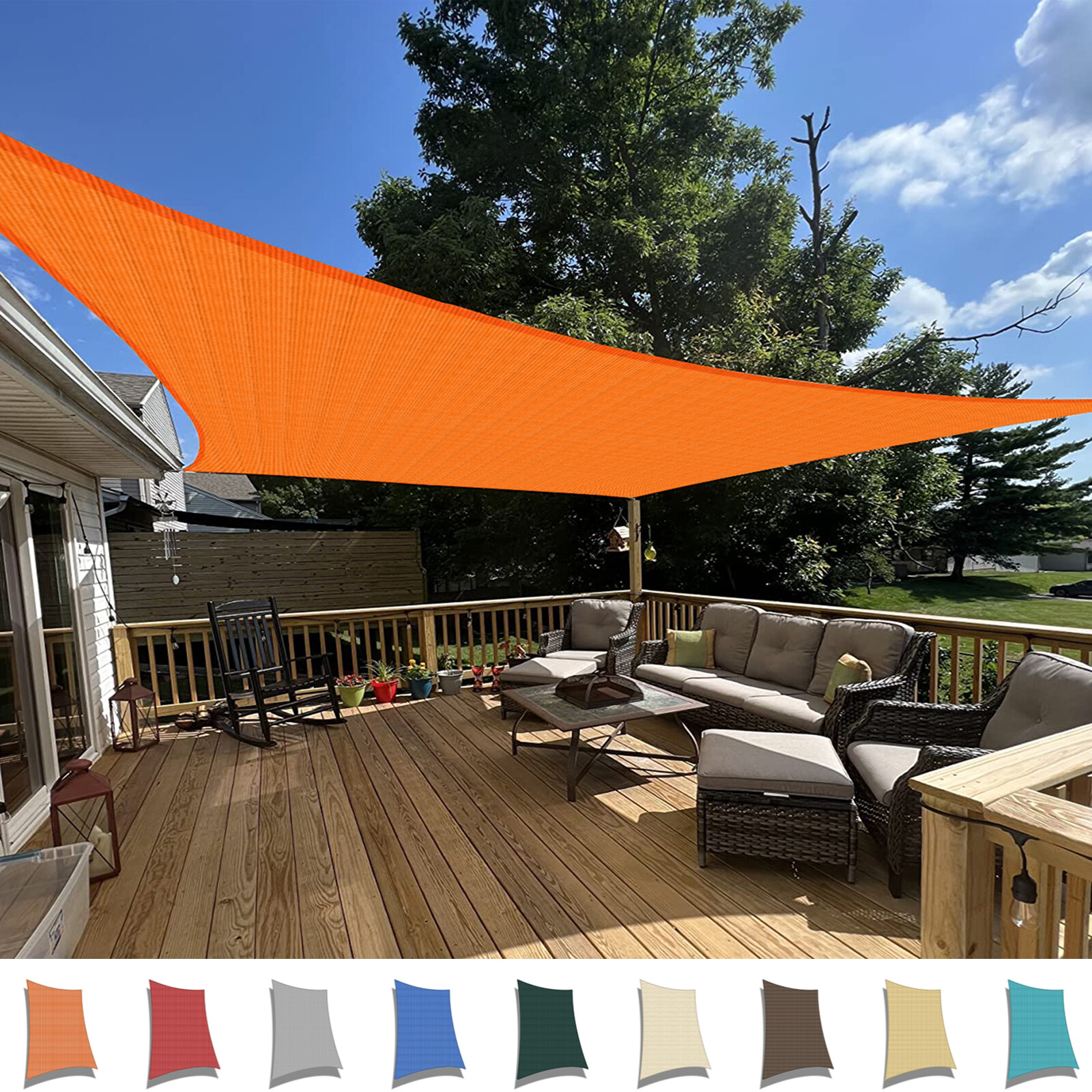 Sun Shade Sail Rectangle Canopy Sunshade Cover UV Block for Yard Garden Outdoor gallery