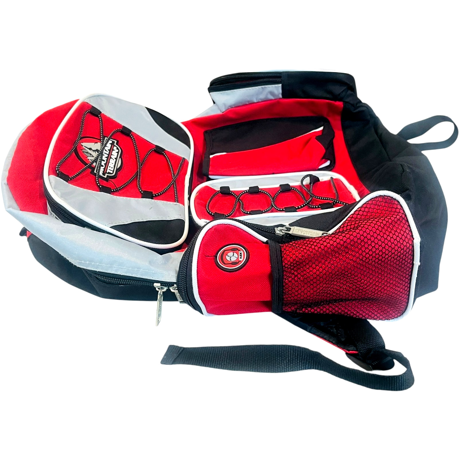 Mountain Terrain Backpack Red and Black Multi Pocket Back Pack 5