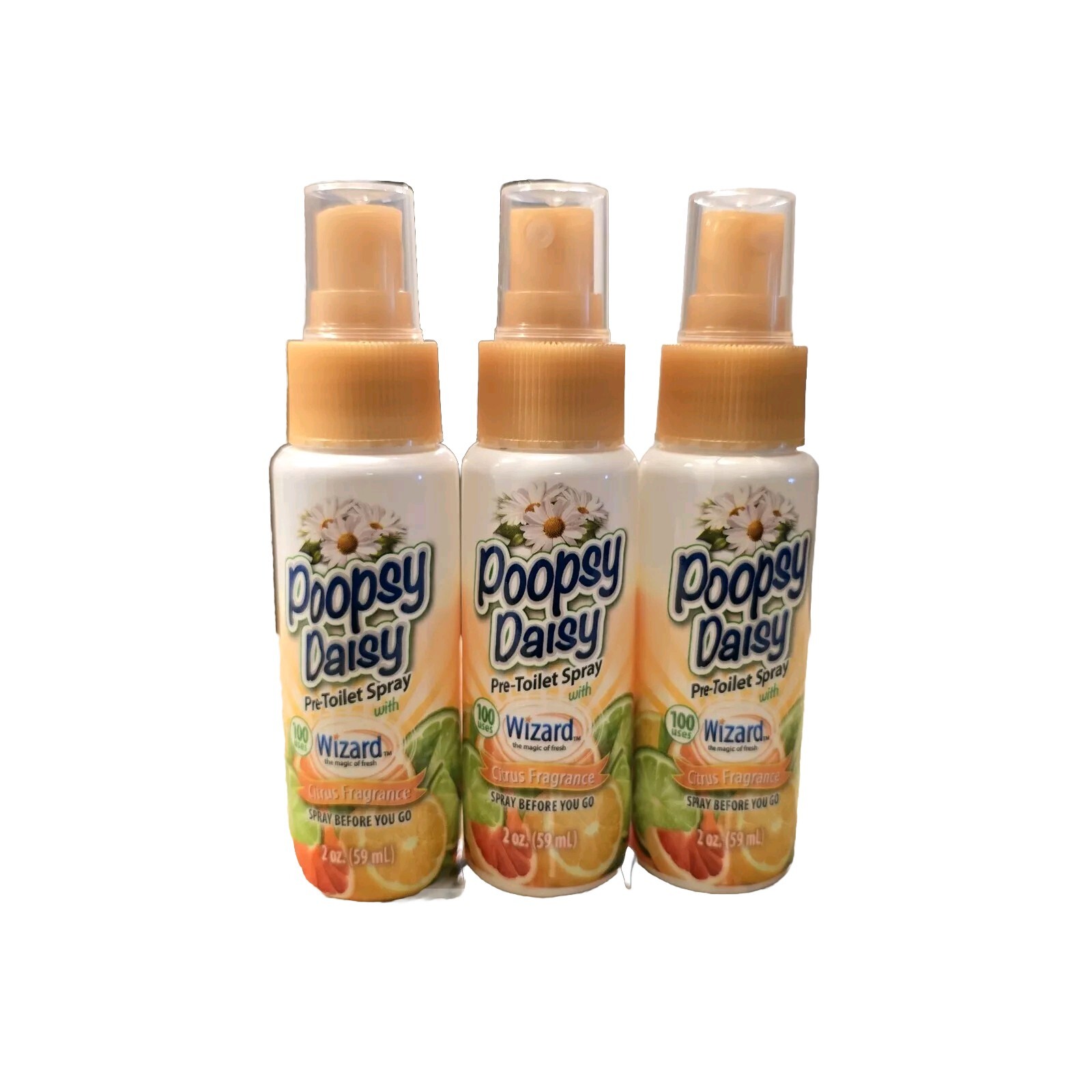 Poopsy Daisy Pre-Poo Spray By Wizard (Lot of 3) 2oz each Citrus Scent Exp 2/26 gallery