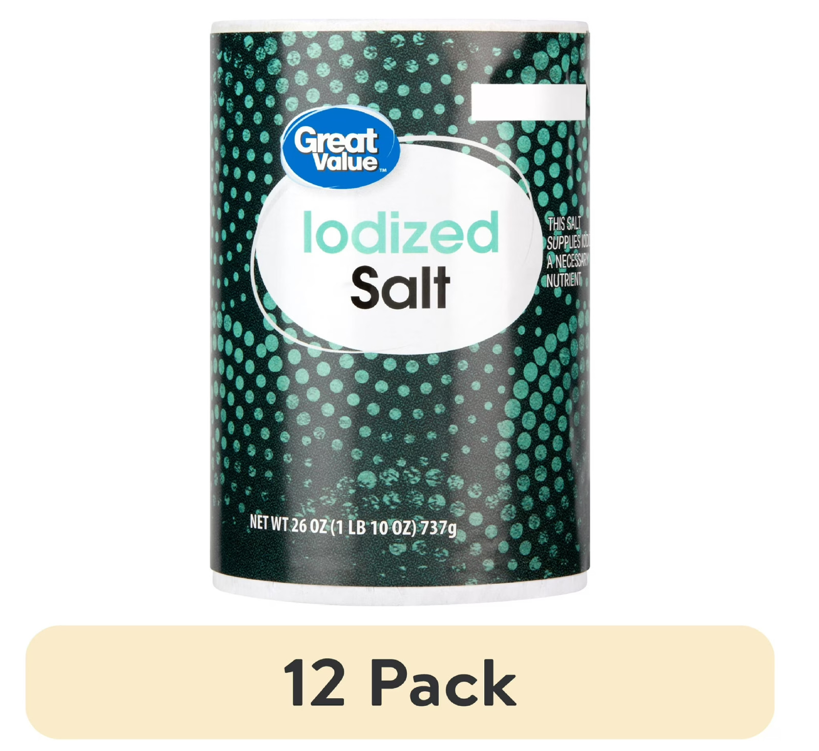 (12 pack) Great Value Iodized Salt, 26 oz gallery
