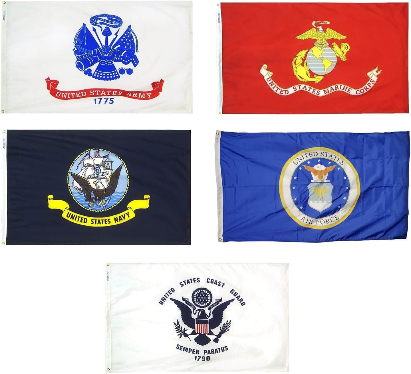 3 x 5 Ft Military Flag Set ARMED FORCES 5 FLAG Set Officially Licensed X3 gallery