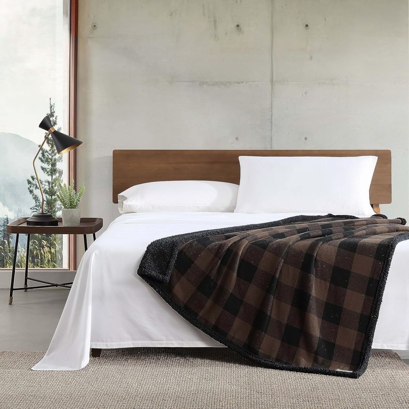 Eddie Bauer - Throw Blanket, Super Soft Reversible Sherpa Flannel Bedding, Ideal gallery