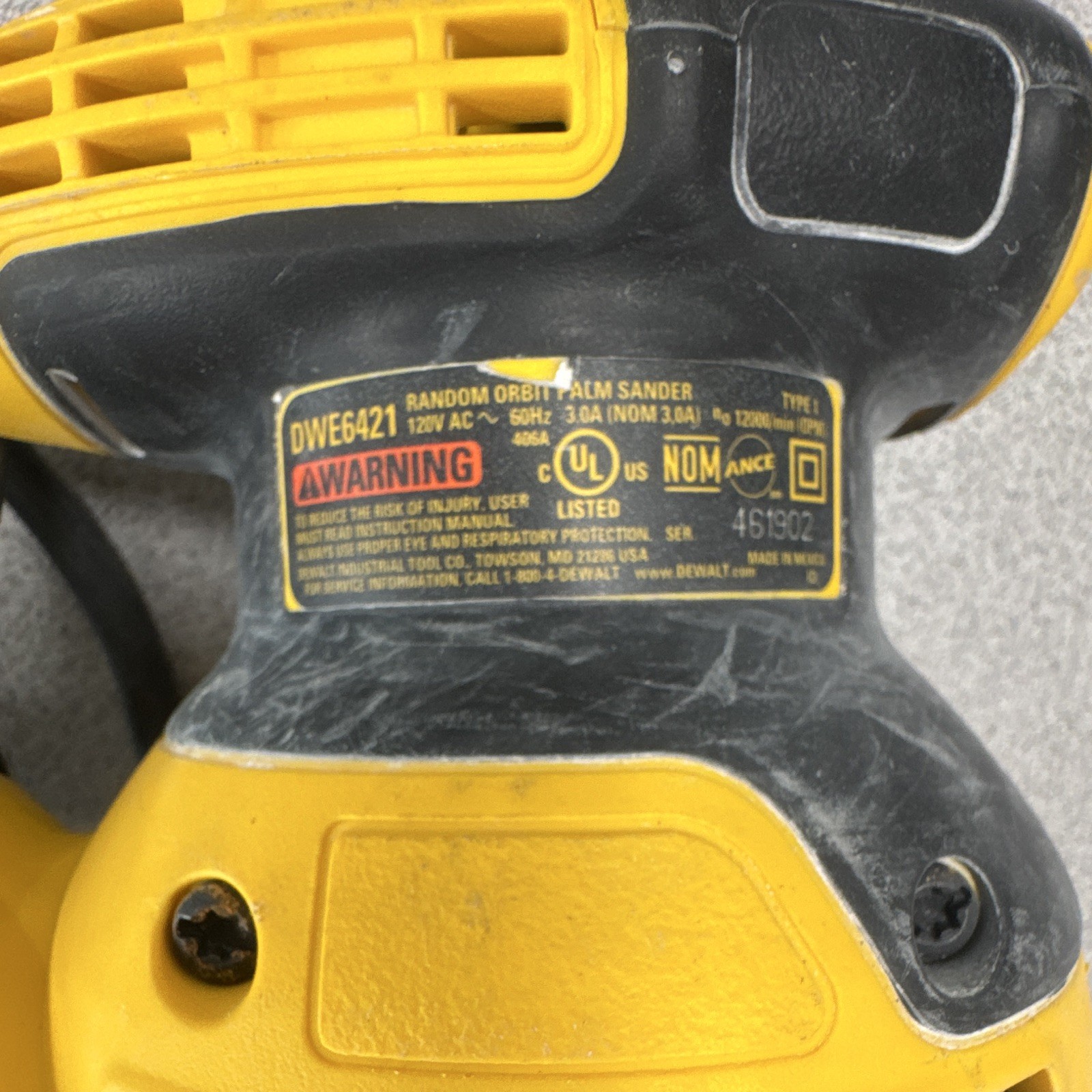 DEWALT DWE6421 Random Orbit Palm Sander, Corded Electric 120V Yellow/Black gallery