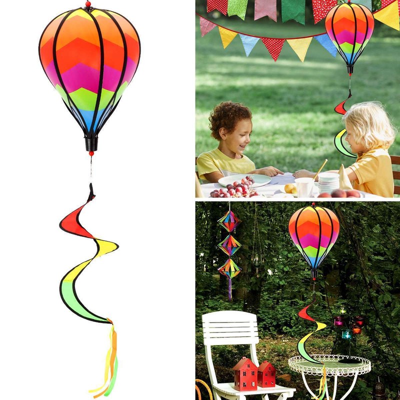 Rainbow Windsock Hot Air Balloon Wind Spinner Garden Outdoor Tent Festival Decor gallery