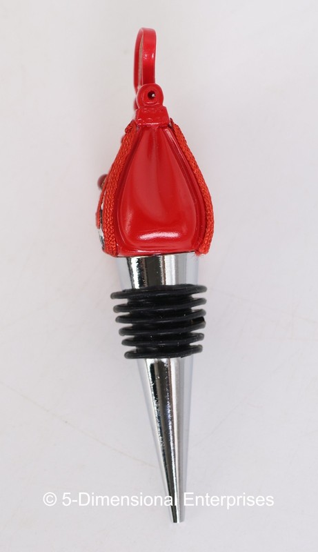 Vintage Red Black & White Pattern Purse Wine Bottle Stopper gallery