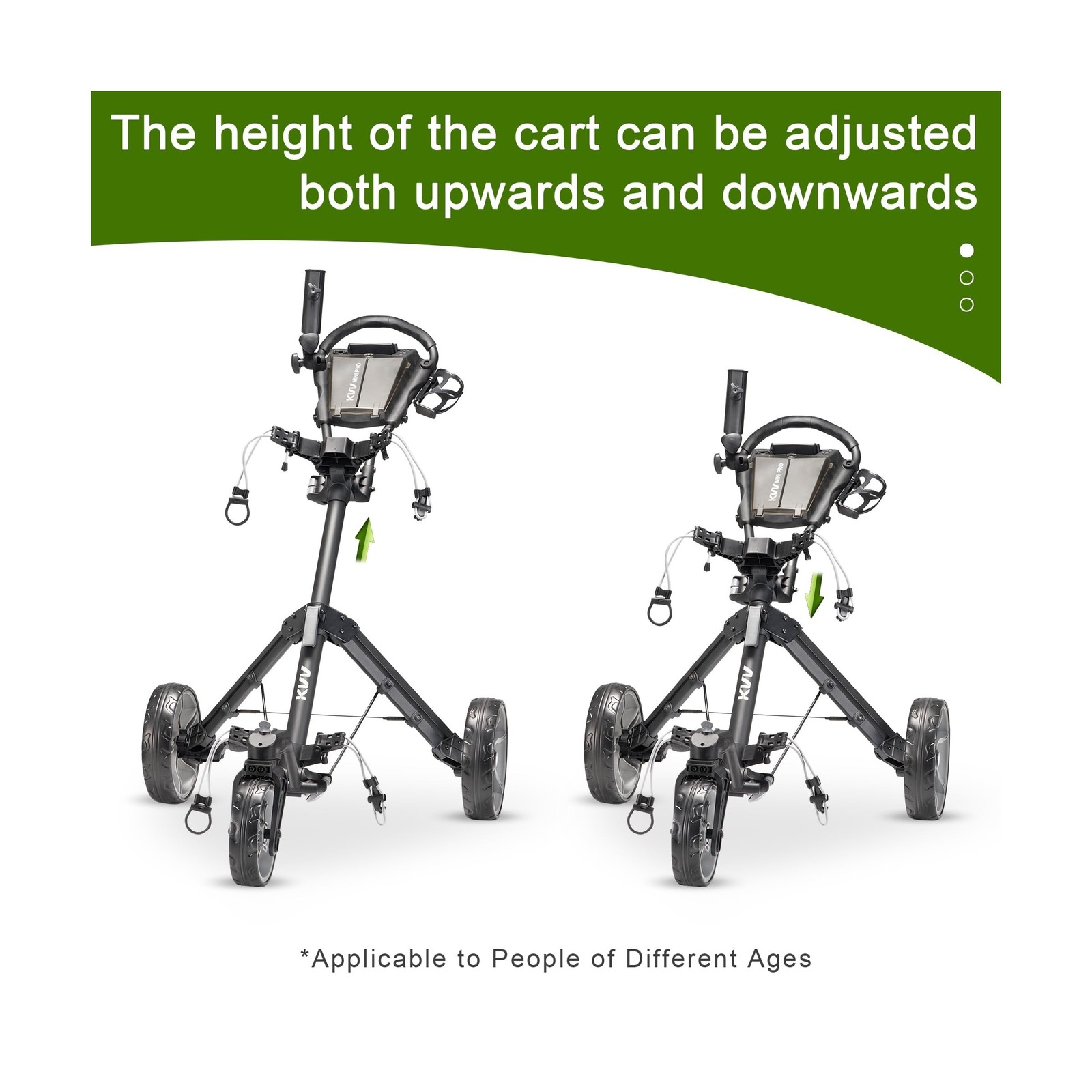 KVV Mini-Pro Deluxe Golf Cart for All Age Groups,Golf Push Cart with Adjustab... gallery