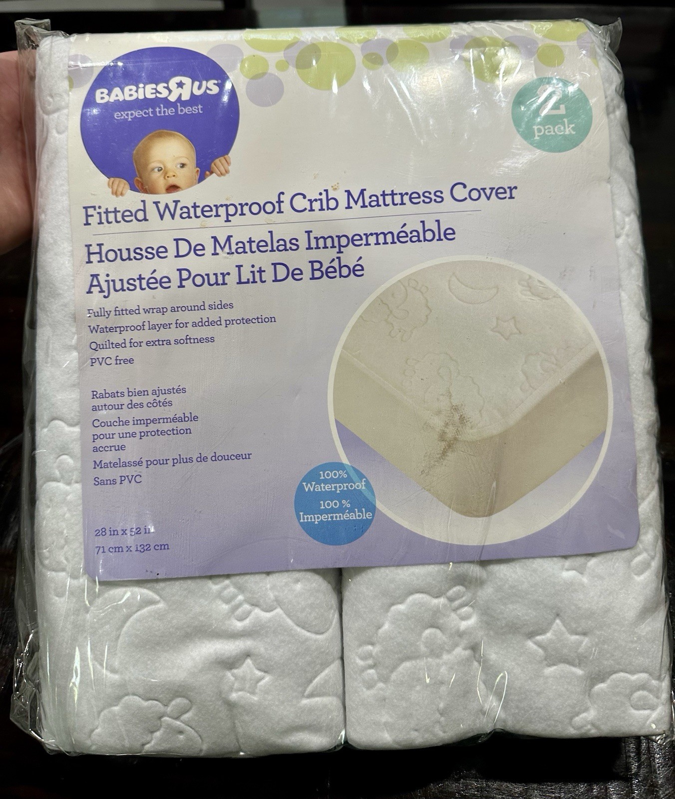 Babies R Us 2 Pack Fitted Waterproof Quilted Crib Mattress Cover gallery