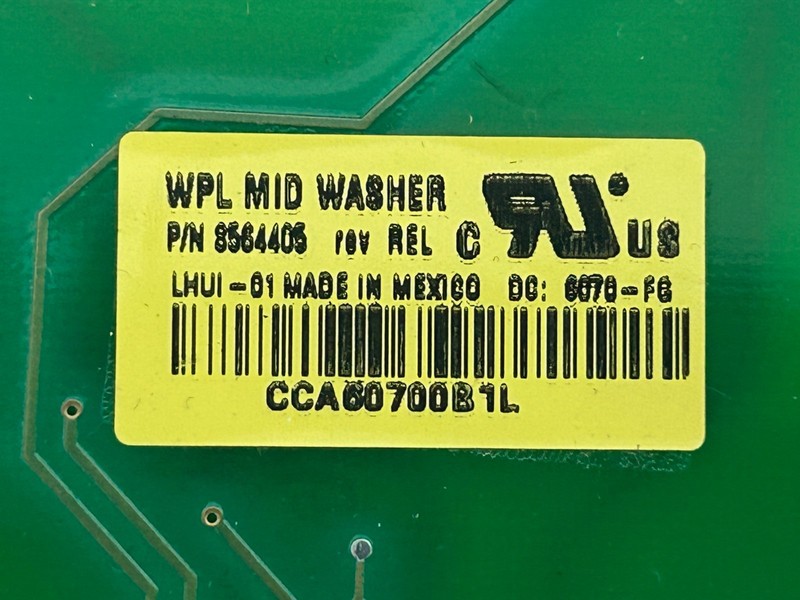 Whirlpool Washer Interface Control Board P# 8564405 gallery