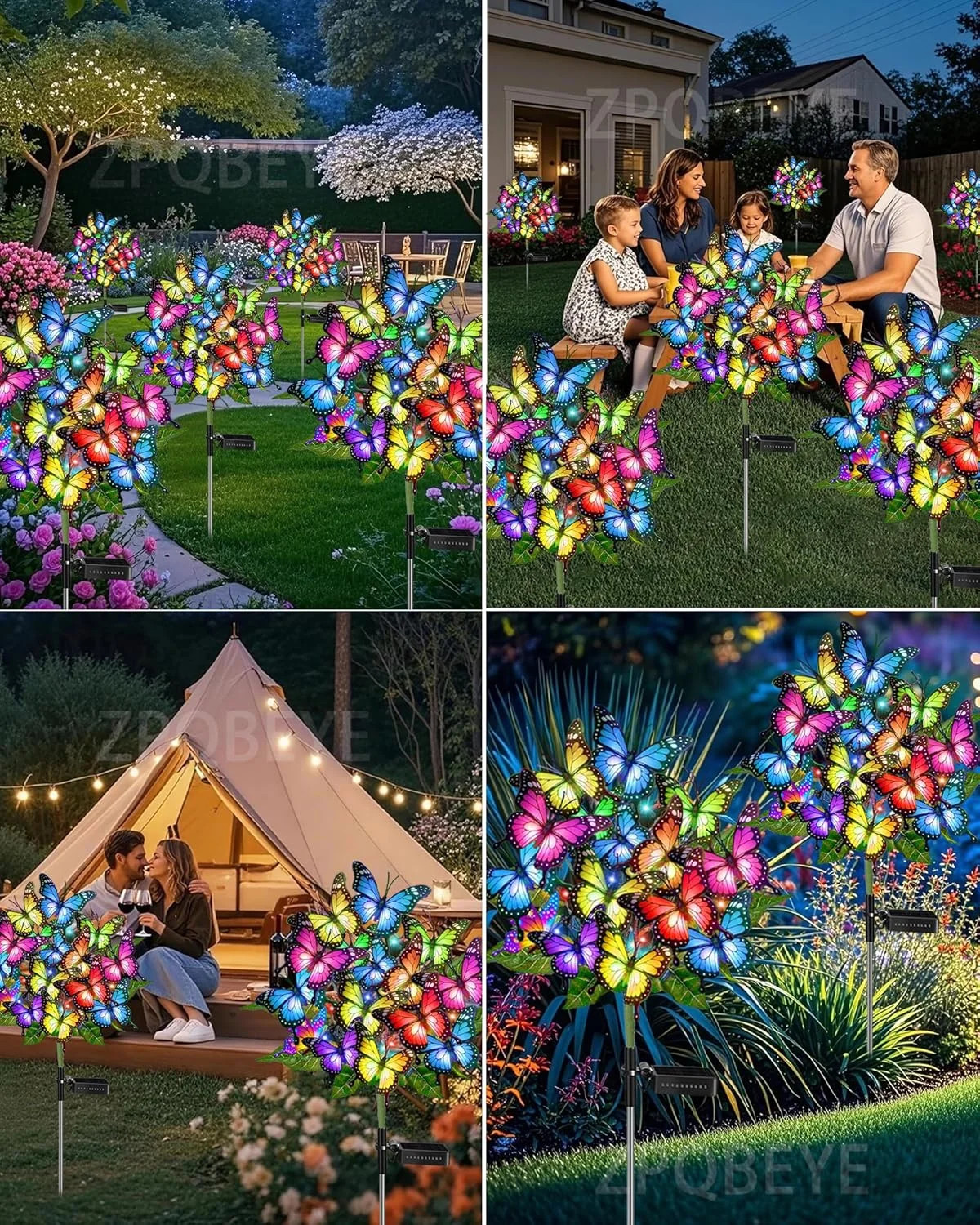 Solar Lights Outdoor Waterproof Decorative Solar Garden Lights Outside 4 Pack wi gallery