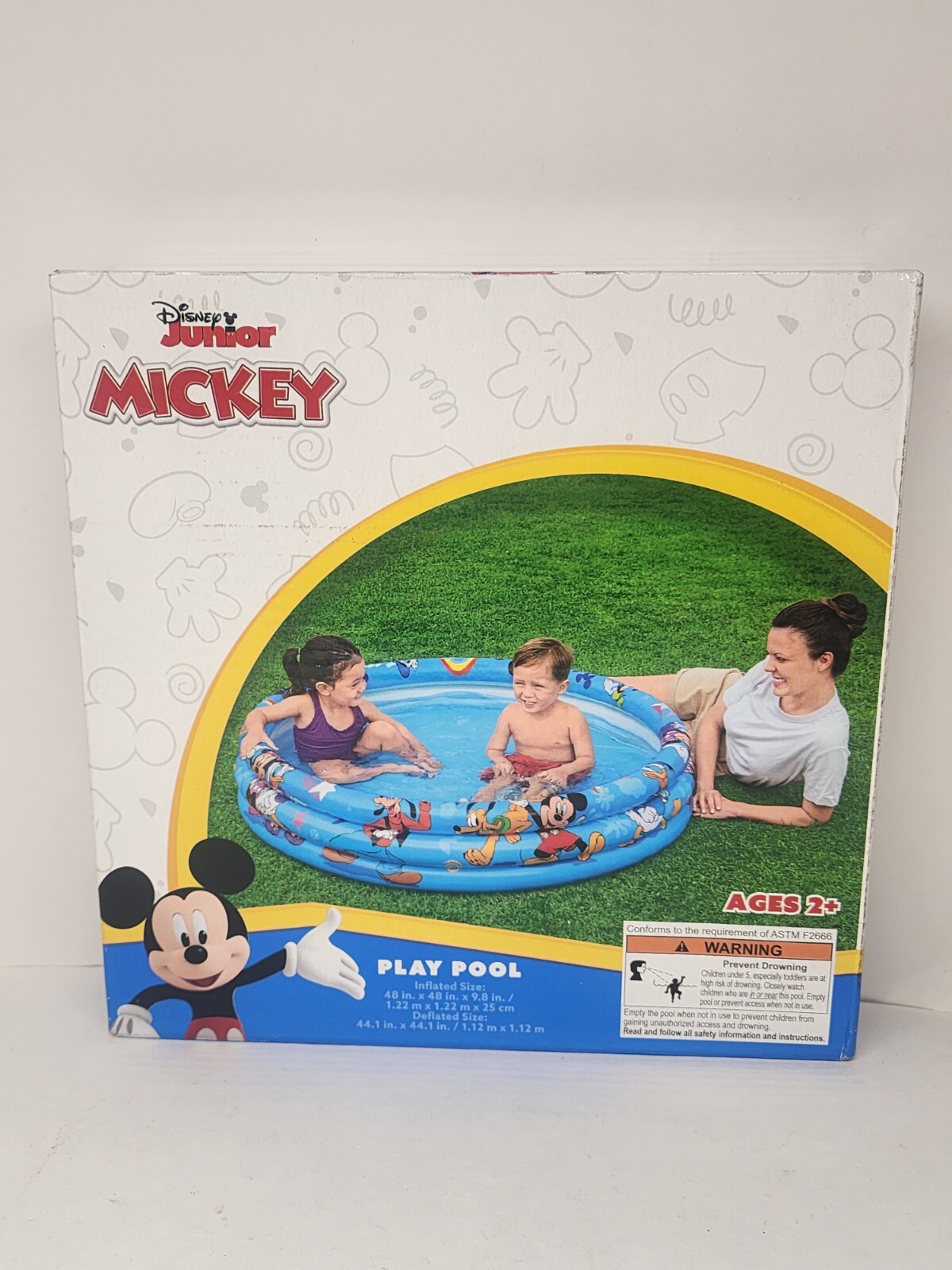 Disney Junior Mickey Play Pool Ages 2+ NEW 3 Ring Inflatable Swimming Pool. gallery
