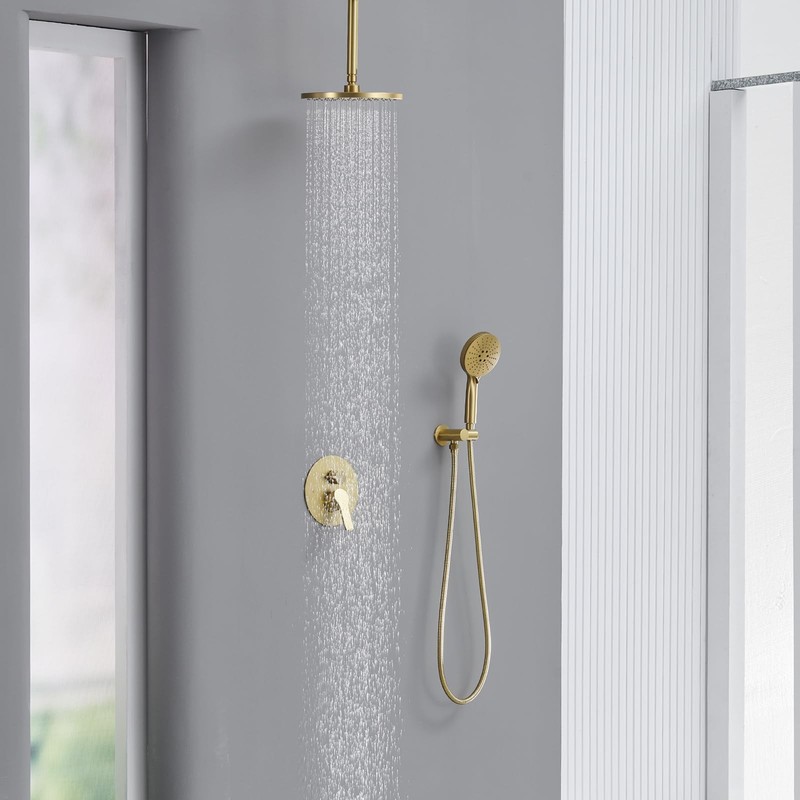 Iriber Shower System Ceiling Mounted Shower Faucet Mixer Set with Luxury High--- gallery