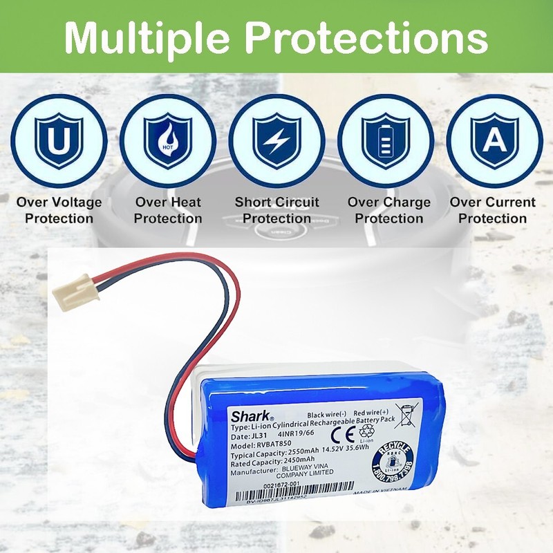 Original Li-ion Battery Replacement for Shark Robot Vacuum Cleaner 2550mAh gallery