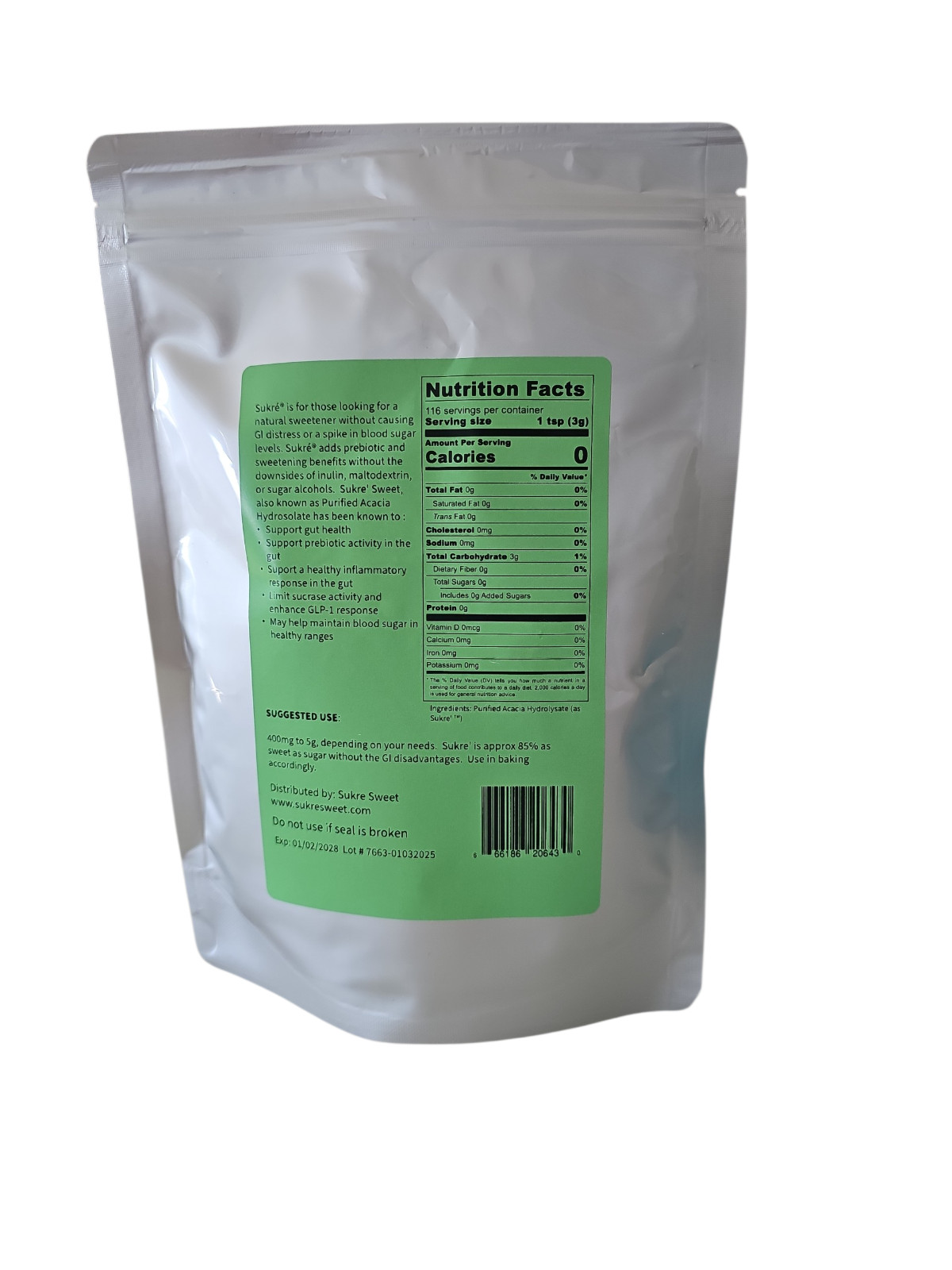 Sukre' Sweet Prebiotic Sweetener Powder Acacia Hydrolysate Diabetic Blood Sugar gallery