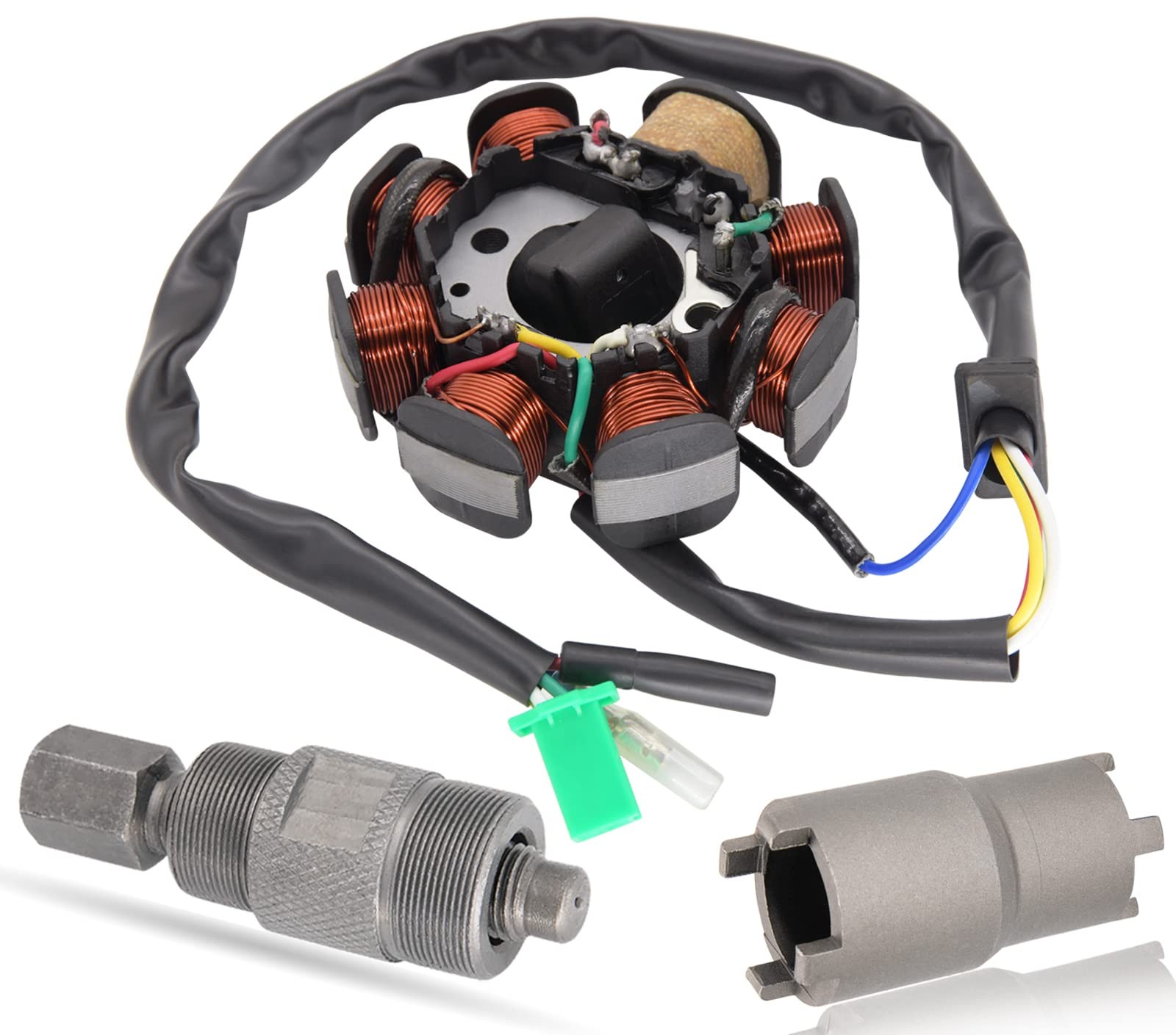 Ignition Stator Magneto AC 8 Pole 5 Wire Coil Scooter For GY6 50CC 60CC 80CC ... gallery
