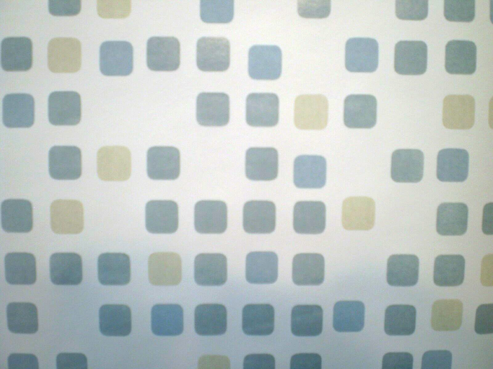 Metallic Blue & Beige Squares on White Background by Brewster FD62167 gallery
