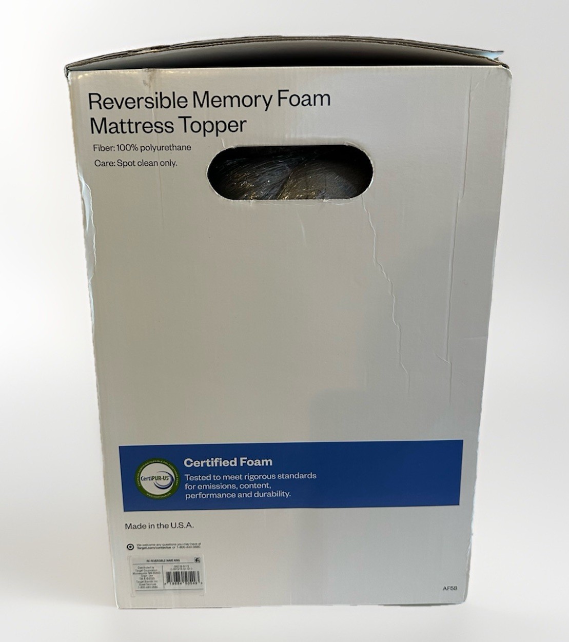 Room Essentials King Reversible Memory Foam Mattress Topper Gray New In Box gallery