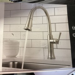 DELTA Eldridge 1-Handle Pull Down Sprayer Faucet w/ ShieldSpray in Stainless Ste