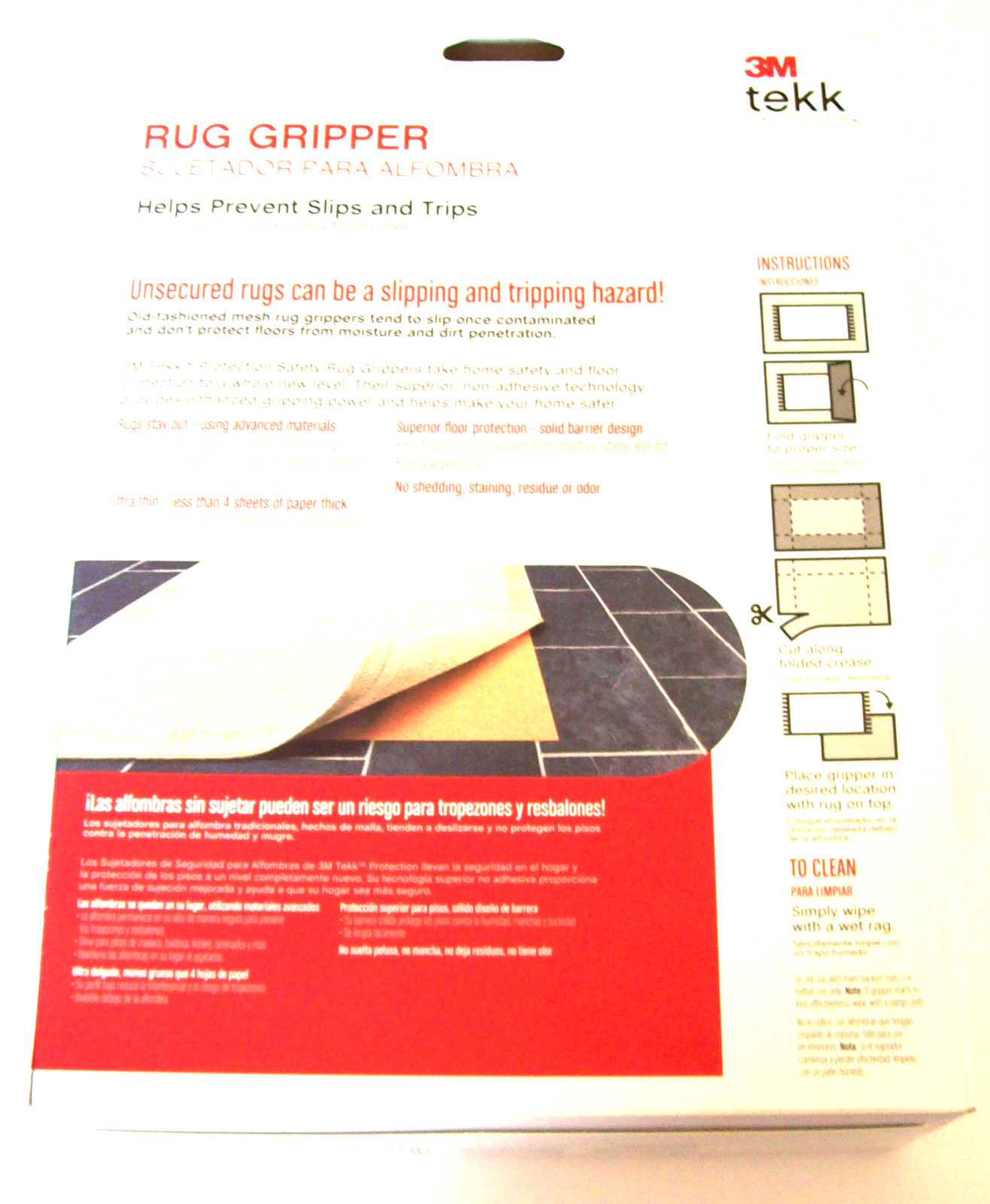 3M RUG GRIPPER 5' x 8' CARPETS / AREA RUGS SRG5-8 TEKK PROTECTION SLIPS SLIDING gallery